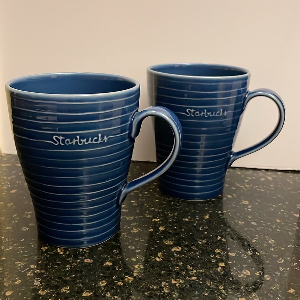 Starbucks Design House Stockholm 2009 Blue Mug Set of 2